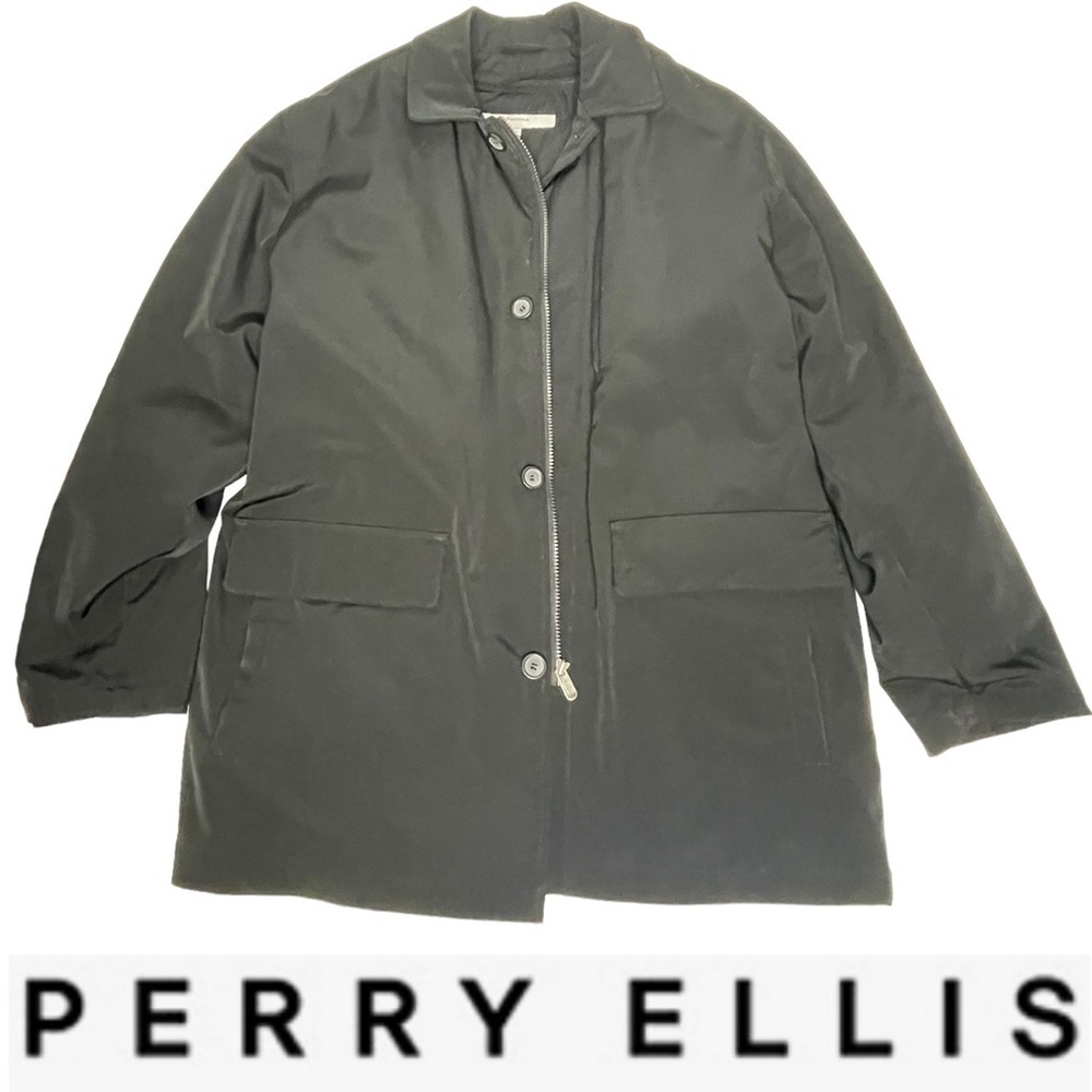 Men’s Perry Ellis Portfolio Black Quilted Lining Jacket L